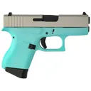 GLOCK G43 9mm 3.4" 6rd Pistol - Silver | Robins Egg Blue - Glock