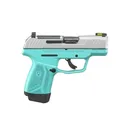 RUGER MAX-9 9mm 3.2" 10/12rd Optic Ready Pistol w/ Fiber Optic Sights - Turquoise / Stainless - Ruger