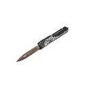 MICROTECH KNIVES Ultratech Dead Man's Hand 3.44" Double Edge Dagger | Black Aluminum Handles - Microtech