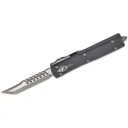 MICROTECH UTX-70 Auto OTF Hellhound 2.41" Double Edge Dagger - Stonewashed / Black - Microtech