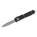 MICROTECH KNIVES Ultratech AUTO OTF Knife 3.46: Double-Edge Dagger Blade w/ Black Aluminum Handles - Microtech