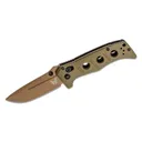 BENCHMADE Mini Adamas Folding Knife 3.25" FDE Drop Point Blade w/ OD Green G10 Handles - Benchmade