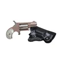 NAA "MOM" 22LR 1.125" 5rd Mini-Revolver w/ DeSantis Leather Holster - Rose Gold / Pearl Grips - Naa