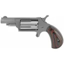 NAA 22 WMR 1.625" 5rd Mini-Revolver - Stainless | Red & Black Wood Grips - Naa
