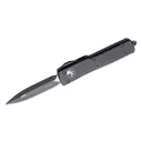 MICROTECH KNIVES UTX-70 AUTO OTF Knife 2.41" Double Edge Dagger Blade w/ Black Aluminum Handles - Microtech