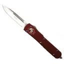 MICROTECH KNIVES Red Ultratech OTF Knife, Satin Single Edge Blade - Microtech