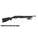 EMPEROR FIREARMS PTP12 12 Gauge 3" 18.5" 4+1 Pump Shotgun w/ Tactical Light & Shell Holder - Black - Emperor Arms