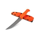 BENCHMADE Meatcrafter Fixed Blade Knife 6.08" Trailing Point Blade w/ Orange Handles & Sheath - Benchmade