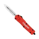 COBRATEC Medium Trump 2024 Red FS-3 Dagger 2Side Serrated - CobraTec Knives
