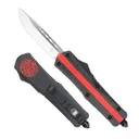 COBRATEC Medium FS-3 Red Line AUTO OTF Knife 3" Drop Point Blade w/ Fire Fighter Cerakote Handles - Cobratec