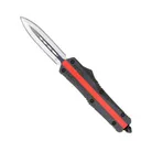 COBRATEC Medium FS-3 Red Line AUTO OTF Knife 3" Double-Edge Dagger Blade w/ Fire Fighter Handles - Cobratec