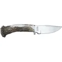 SILVER STAG KNIVES Field Pro 4.5" D2 Steel Clip Point Blade | Antler Handles w/ Leather Sheath - Silver Stag Knives
