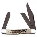 CASE KNIVES Stockman Vintage Bone 3.88" Pocket Knife (Clip, Sheepfoot, Spey) | Jigged Bone - Case Knives