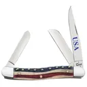 CASE KNIVES Star Spangled Natural Bone Med Stockman (6318 SS) - Case Knives