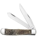 CASE KNIVES John Wayne - Emblsh Smooth Natural Bone Trapper - Case Knives