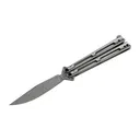BOKER PLUS Papillon Butterfly Knife 4.25" Clip Point Blade - Stainless Steel Handle - Boker