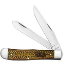 CASE KNIVES Golden Pinecone Trapper 4-1/8" Pocket Knife | Amber Color Wash - Case Knives