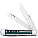 CASE KNIVES Stripes of Service Black Bone Color Inlay Trapper - Case Knives