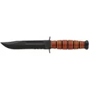 KA-BAR Short Straps USMC-Brown Leather Sheath Serr Edge - Ka-Bar