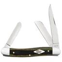 CASE KNIVES Smooth Black/Green Micarta - Medium Stockman - Case Knives