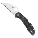 SPYDERCO Delica 4 Ltwt Black Flat Wharncliffe Serr Edge - Spyderco