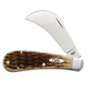 CASE KNIVES Amber Bone Peach Seed Jig Hawkbill Pruner 61011 SS - Case Knives