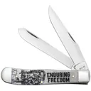CASE KNIVES War Series-Smth Ntrl Bone Trapper-Enduring Freedom - Case Knives