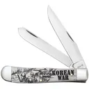CASE KNIVES War Series-Smooth Ntrl Bone Trapper-Korean War - Case Knives