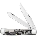 CASE KNIVES War Series-Smooth Ntrl Bone Trapper-WWII - Case Knives