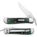 CASE KNIVES Pocket Worn Green Bone Russlock 4.25" Closed - Case Knives