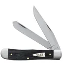 CASE KNIVES Smooth Black Micarta - Trapper (10254 SS) - Case Knives
