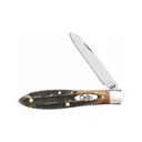 CASE KNIVES 6.5 Burnt Bone Stag Tear Drop Jack 3-5/8" Closed - Case Knives