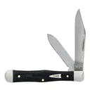 CASE KNIVES Smooth Black Micarta - Small Swell Center Jack - Case Knives