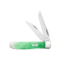 CASE KNIVES Emerald Bone Mini-Trapper Folding Knife 3.5" Closed - Case Knives