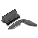KA-BAR Large TDI Law Enforcement Tanto-Black Serr Edge - Ka-Bar