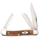 CASE KNIVES Pocket Worn Burnt Brn Bone Corncob Jig Med Stockmn - Case Knives