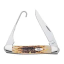 CASE KNIVES 6247H SS Ambr Bird Hook Knife - Case Knives