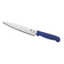 SPYDERCO Kitchen Utility Knife 6" Ltwt Blue Serrated Edge - Spyderco