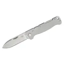 BOKER Atlas Folding Knife 2.8" Drop Point Blade | Stonewashed Stainless Ssteel Handle - Boker