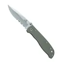 GERBER KNIVES Harsey Air Ranger 3.26" Clilp Point Combo Blade - Grey Aluminum Handles - Gerber
