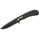 BROWNING Rivet Folding Knife 3" D2 Drop Point Blade | Black Micarta Handles w/ Liner Lock - Browning