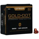 SPEER AMMO Reloading Bullets Gold Dot HP 9mm 124 Grain 100rd - Speer