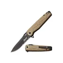 ELITE TACTICAL KNIVES Readiness 3.5" Combo Drop Point Blade - Black / Tan Grips - Elite Tactical Knives