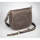 GUN TOTE'N MAMAS Simple Bling Distressed Buffalo Pouch Brown - Gun Tote'n Mamas