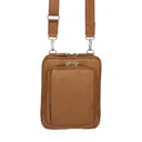GUN TOTE'N MAMAS Crossbody Shoulder Puch Conceal Carry Purse | Tan Tumbled Leather - Gun Tote'n Mamas