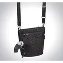 GUN TOTE'N MAMAS Bucket Tote Debossed Sueded Leather Black 10.5" - Gun Tote'n Mamas