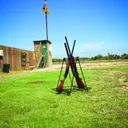 GPS Metal Camp Gun Stand, rubber coated 9 gun Black - Gps
