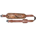 AA&E LEATHERCRAFT Big Game Trophy Gun Sling (Deer Head Emboss) - Brown Leather - Aa&E Leathercraft