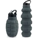 CALIBER GOURMET Silicone Collapsible Grenade Water Bottle, 580ml - Caliber Gourmet