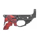 SPIKES TACTICAL Spartan Stripped Lower 223/5.56 Black w/Red Helmet - Spike's Tactical